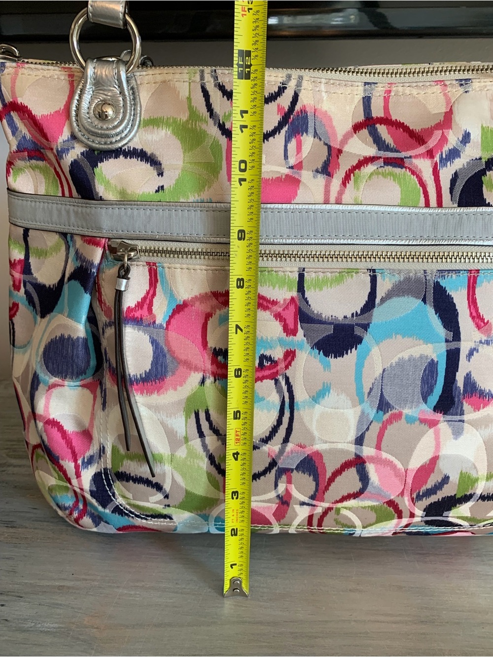 Coach bag purse Multicolor C logo shoulder bag tote designer discontinued y2k - Picture 11 of 12